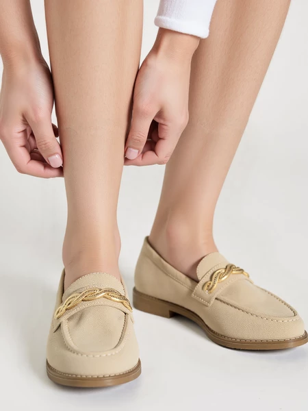 Damskie Loafersy ROCHE BEIGE