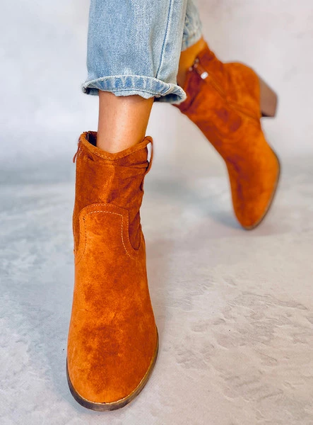 Botki na obcasie BEDD CAMEL