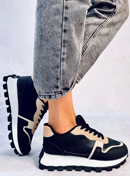 Sneakersy na wysokiej podeszwie BOIS BLACK