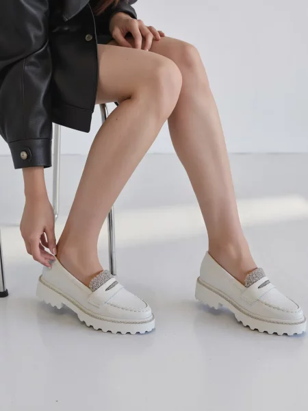 Damskie Mokasyny DIAMANT WHITE