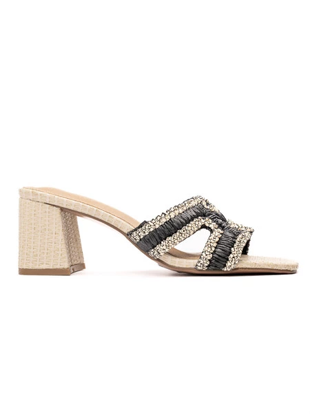 Damskie Klapki na Obcasie LUMINA BLACK