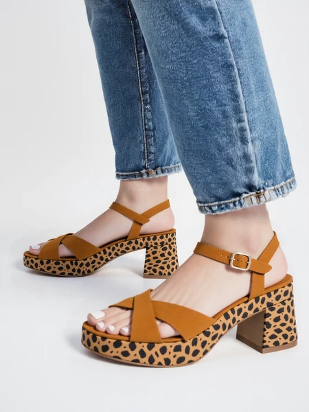 Sandały Leopard Prestige Camel