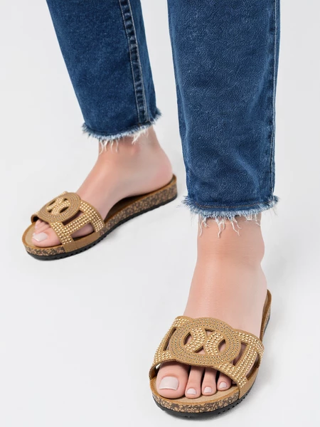 Damskie Ażurowe Klapki CELEST BROWN