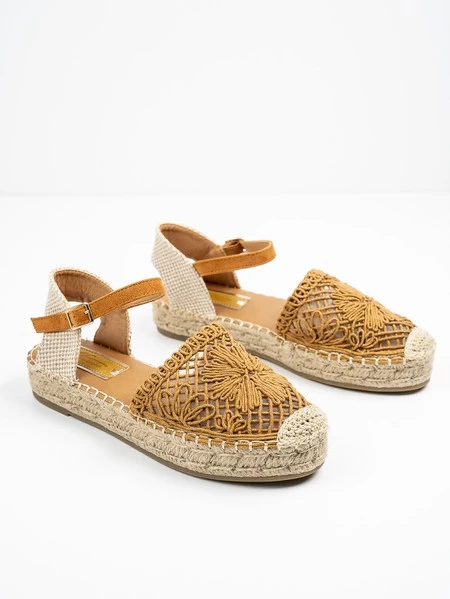 Espadryle Gama na platformie w kolorze Camel