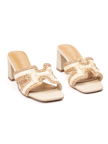 Damskie Klapki na Obcasie LUMINA BEIGE