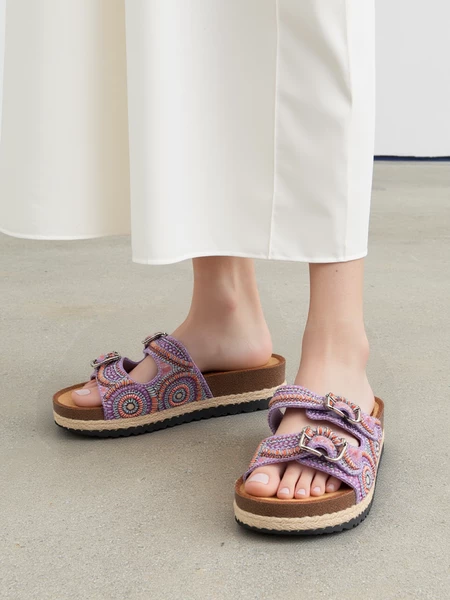 Klapki Perła Etno PURPLE