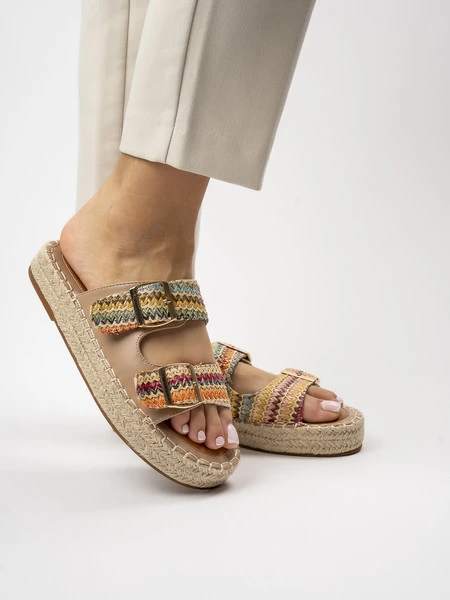 Klapki Boho Chic Khaki