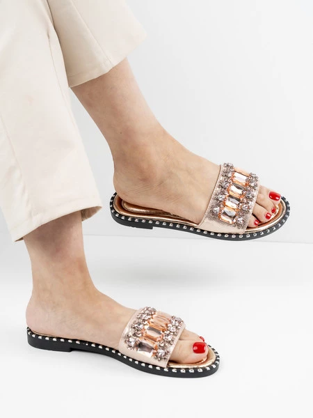 Modne klapki damskie Sparky w kolorze Rose Gold