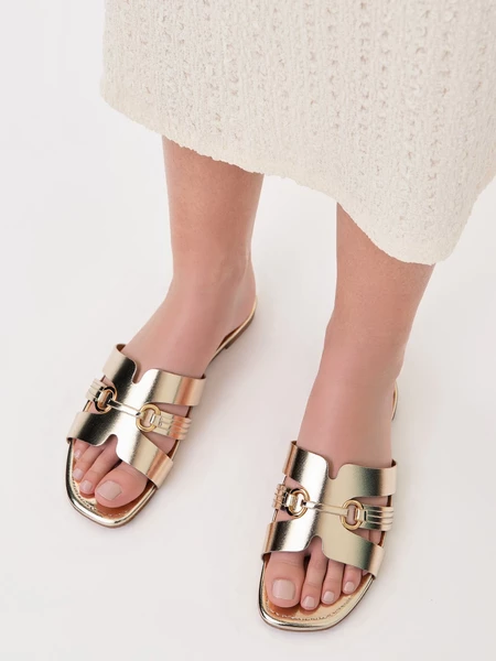 Baleriny damskie eleganckie w kolorze GOLD