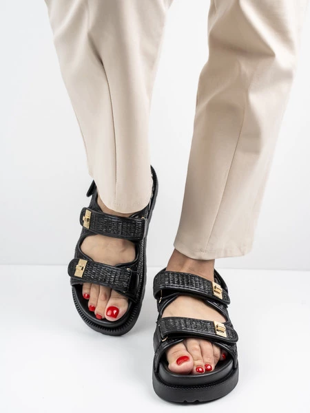 Modne Sandały damskie - Solarie BLACK