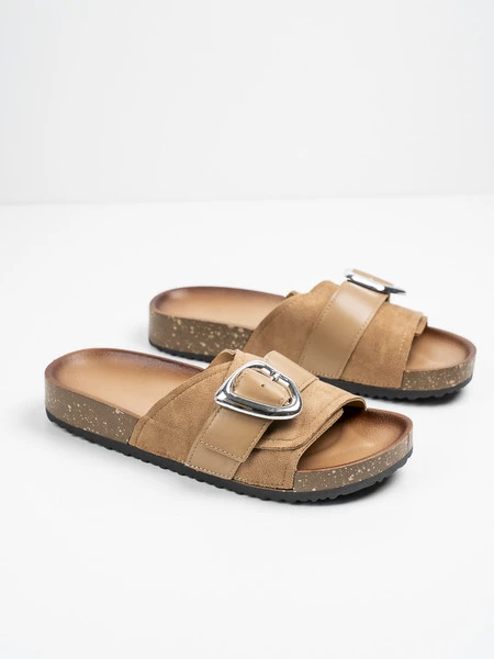 Modne klapki damskie Pepper w kolorze Khaki