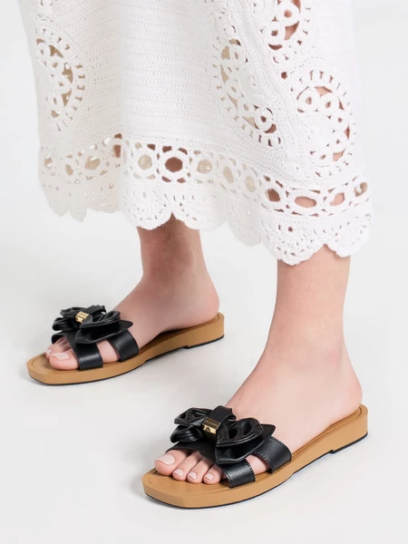 Klapki LUXY BOW BLACK