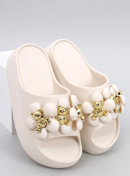 Klapki gumowe na platformie DEVAU BEIGE