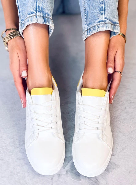 Trampki damskie biało-żółte LV101P YELLOW