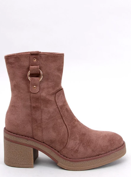 Botki na szerokim obcasie COOKE KHAKI