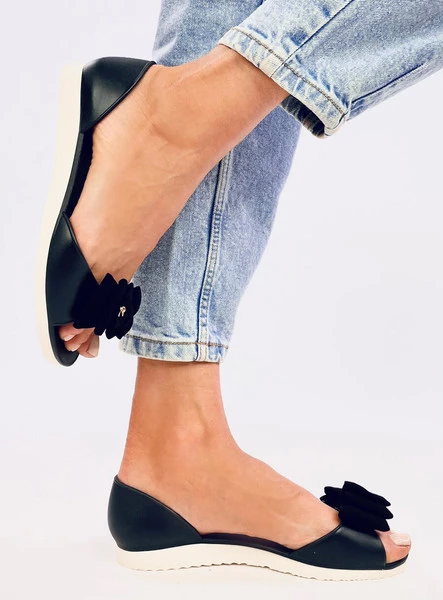 Baleriny meliski open toe AGATHE BLACK