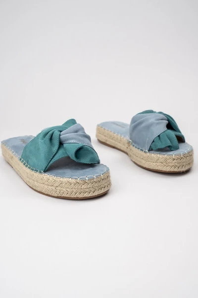 Damskie Klapki SOFT BOW BLU/GR – Letnia Lekkość i Pleciony Styl