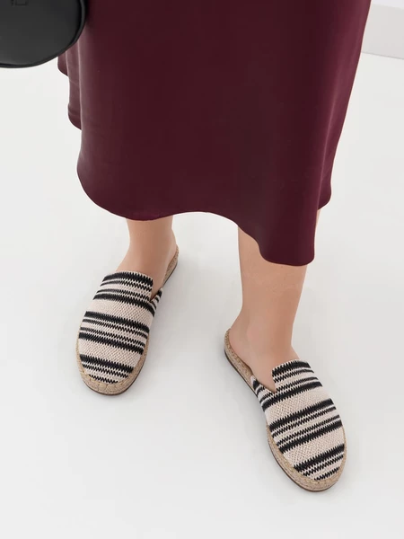 Mokasyny espadryle z tkanego materiału w kolorze Black