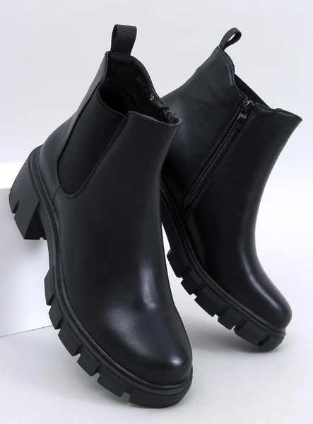 Sztyblety na szerokim obcasie LEDECK BLACK PU