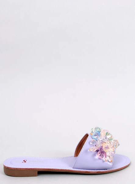 Klapki z kolorowymi kamieniami ESTRADA PURPLE