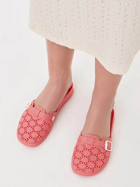 Damskie Klapki FLOWER BUCKLE FUCHSIA