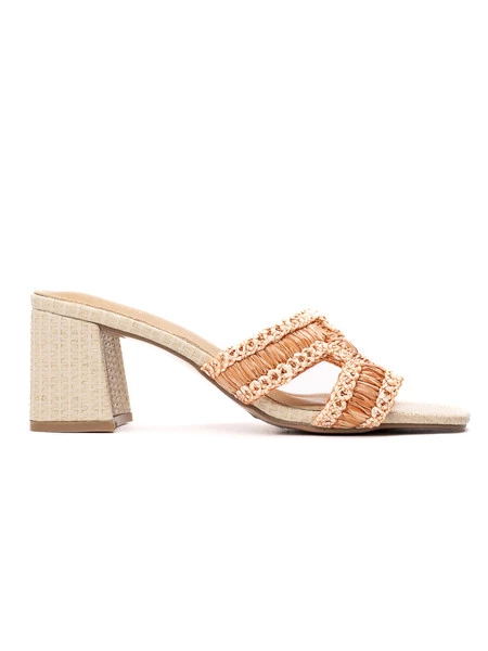 Damskie Klapki na Obcasie LUMINA ORANGE