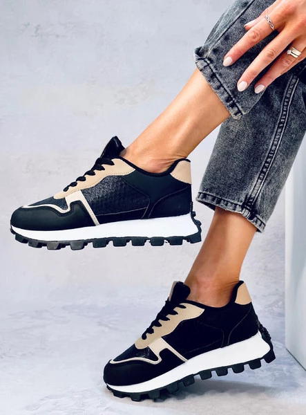 Sneakersy na wysokiej podeszwie BOIS BLACK