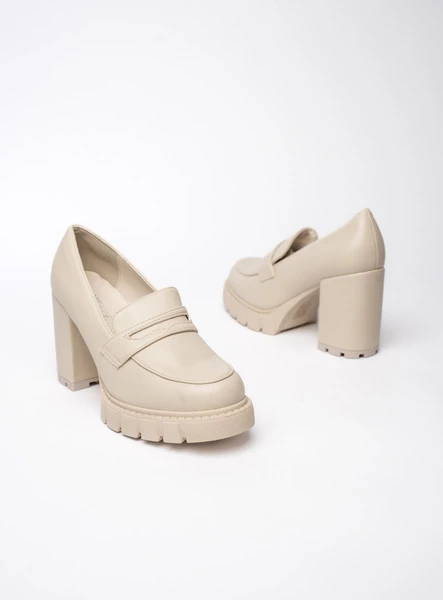 Damskie Botki BEIGE PU