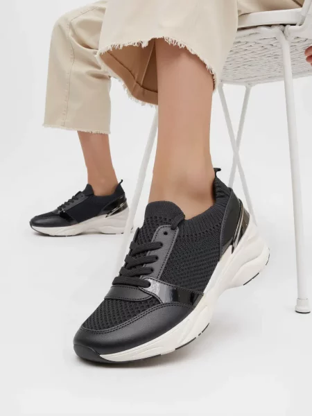 Sneakersy na koturnie DAVIS BLACK 