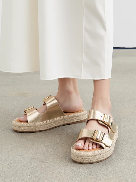 Klapki Złociste Luksus - Złoty