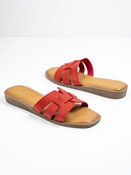 Modne klapki damskie Limoncello w kolorze Red