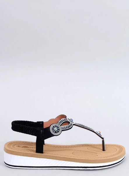 Sandałki japonki z cyrkoniami HARANI BLACK