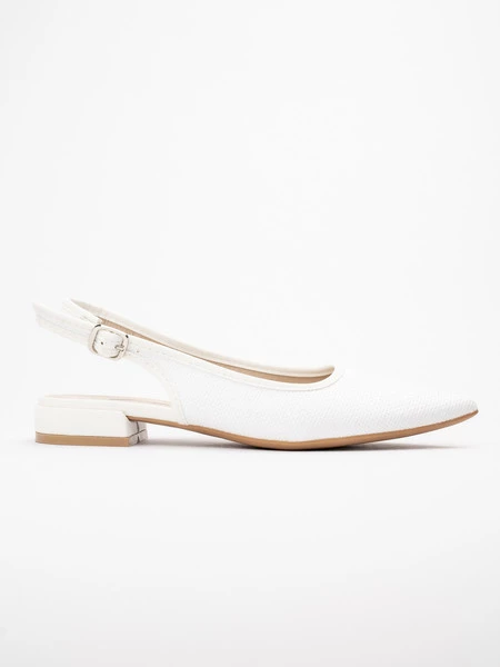 Damskie białe sandały ze spiczastym noskiem LARA WHITE