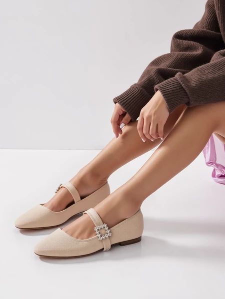 Damskie Baleriny FINDLAY – BEIGE 