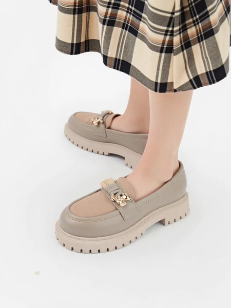 Damskie Mokasyny COLETTE TAUPE – Stylowy Komfort w Jesiennej Palecie