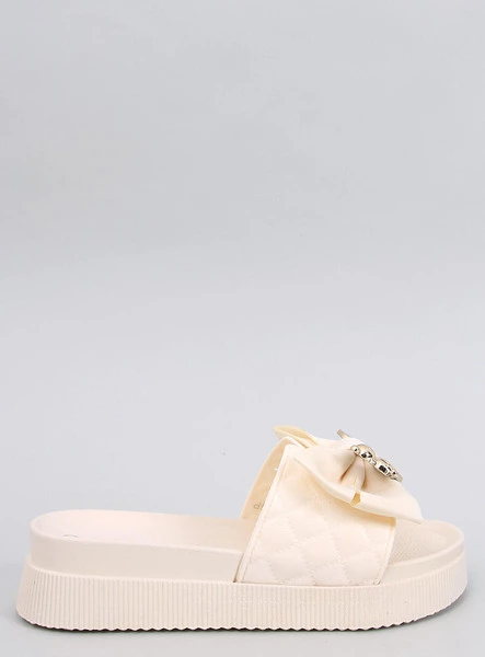 Klapki ze złotym misiem BRANDIS BEIGE