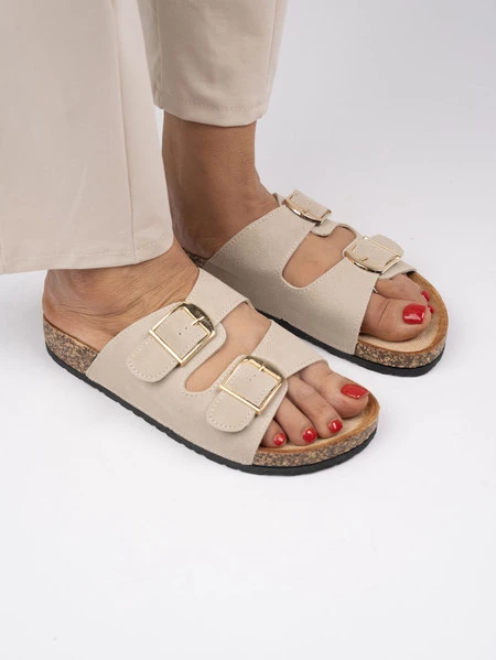 Kozaki damskie eleganckie w kolorze Beige