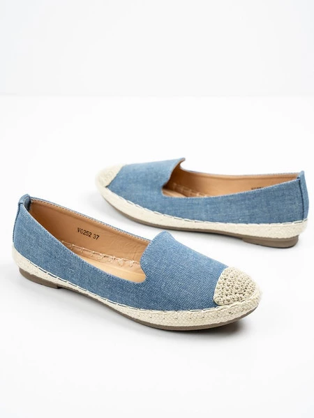 Espadryle Damskie z Tkaniny Niebieskie