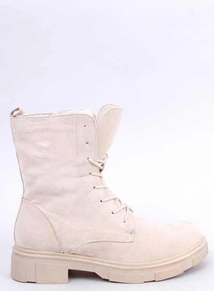 Botki sznurowane zamszowe LAVEY BEIGE