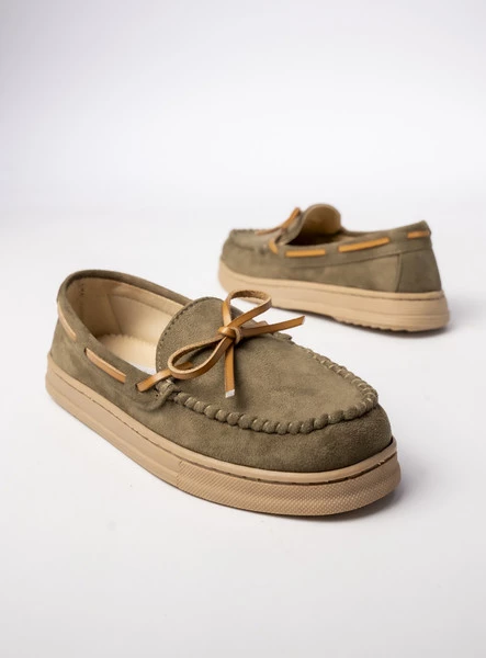 Damskie Mokasyny – Zielone, Zamszowe Lucia GREEN