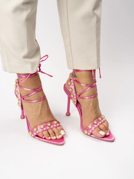 Sandały Kwiatowe Fushia