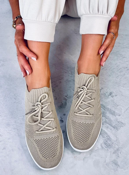 Buty sportowe na koturnie LEAKES KHAKI