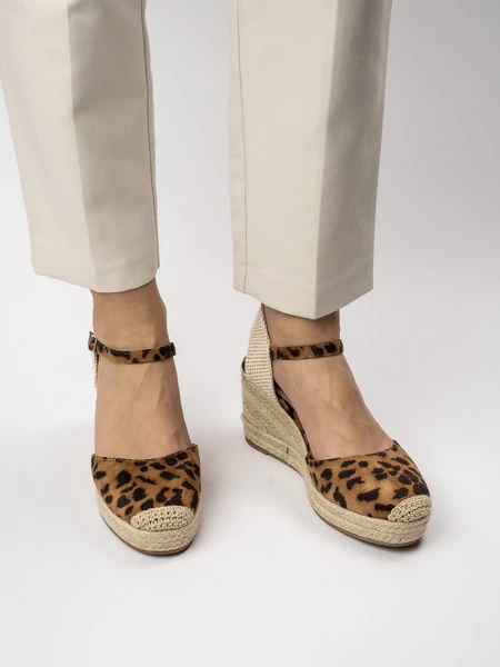 Damskie Espadryle na Koturnie WILD ELEGANCE LEOPARD