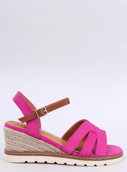 Sandałki espadryle na koturnie ROSCO FUKSJA