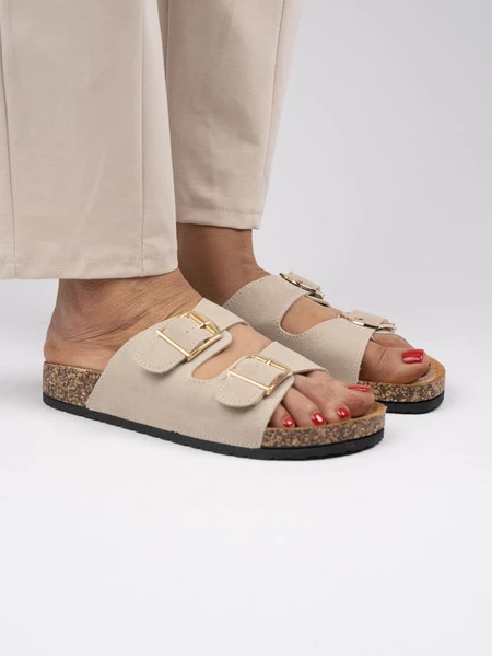 Kozaki damskie eleganckie w kolorze Beige