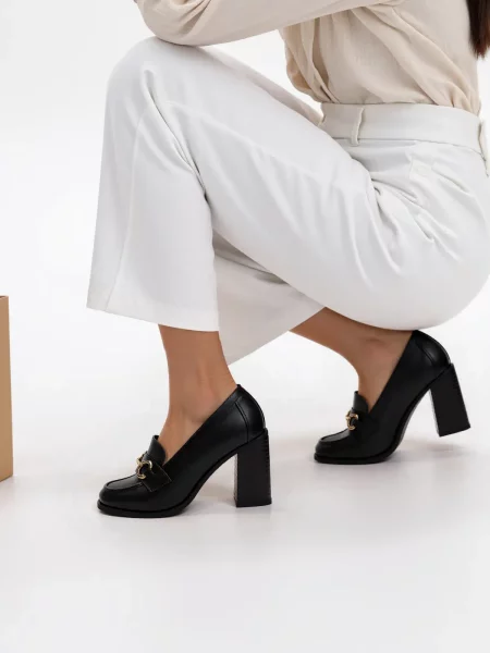 Damskie Mokasyny na Obcasie CASTELLA BLACK