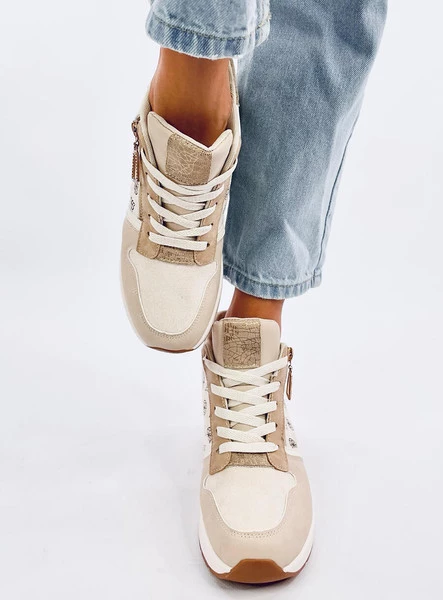 Sneakersy na koturnie TELTS BEIGE