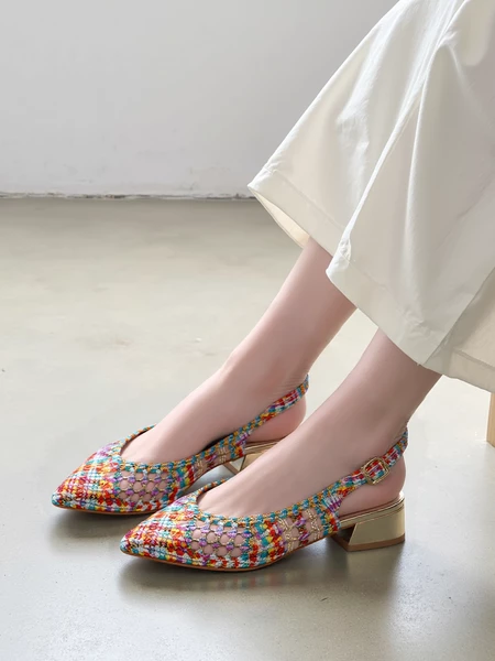 Damskie Ażurowe Sandały na Niskim Obcasie LUCIA MULTI