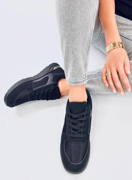 Sneakersy damskie leciutkie DOLEH BLACK