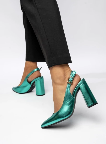 Damskie Czółenka SELENE GREEN – Eleganckie Buty na Słupku